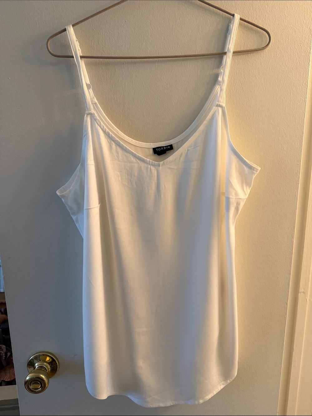 torrid White Satin Slip Cami with Adjustable Straps